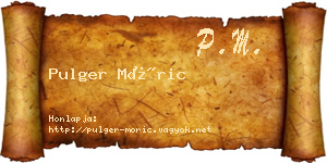 Pulger Móric névjegykártya